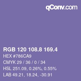 カラーコード: RGB 120 108.8 169.4 | qconv.com