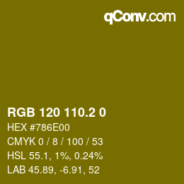 カラーコード: RGB 120 110.2 0 | qconv.com
