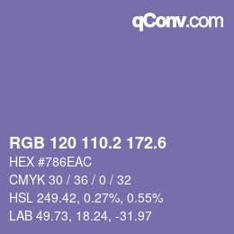 カラーコード: RGB 120 110.2 172.6 | qconv.com