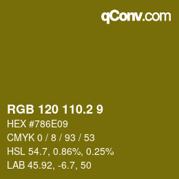 カラーコード: RGB 120 110.2 9 | qconv.com
