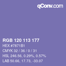 Farbcode: RGB 120 113 177 | qconv.com
