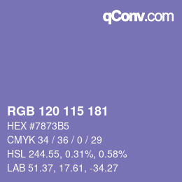 Color code: RGB 120 115 181 | qconv.com