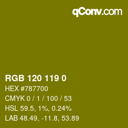 Color code: RGB 120 119 0 | qconv.com