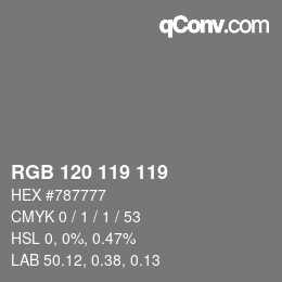 Code couleur: RGB 120 119 119 | qconv.com