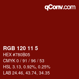 Color code: RGB 120 11 5 | qconv.com