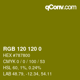 颜色代码: RGB 120 120 0 | qconv.com