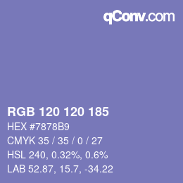 Color code: RGB 120 120 185 | qconv.com