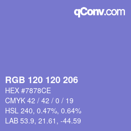 Color code: RGB 120 120 206 | qconv.com