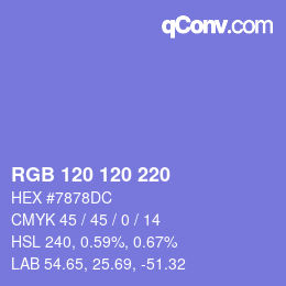 Color code: RGB 120 120 220 | qconv.com