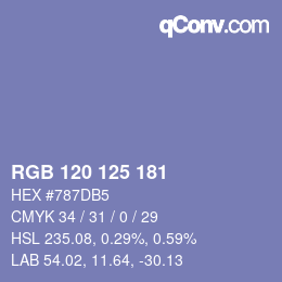 Farbcode: RGB 120 125 181 | qconv.com