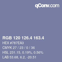 カラーコード: RGB 120 126.4 163.4 | qconv.com