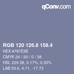 カラーコード: RGB 120 126.8 158.4 | qconv.com