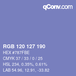 カラーコード: RGB 120 127 190 | qconv.com