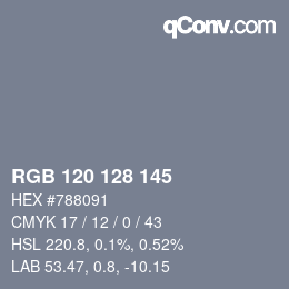 颜色代码: RGB 120 128 145 | qconv.com