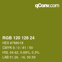 カラーコード: RGB 120 128 24 | qconv.com