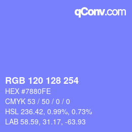 Color code: RGB 120 128 254 | qconv.com
