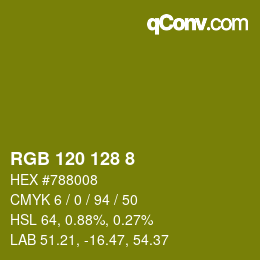 Color code: RGB 120 128 8 | qconv.com