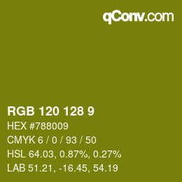 Color code: RGB 120 128 9 | qconv.com