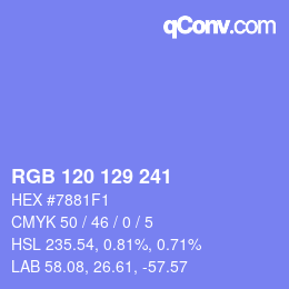 カラーコード: RGB 120 129 241 | qconv.com