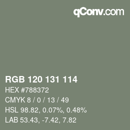 Código de color: RGB 120 131 114 | qconv.com