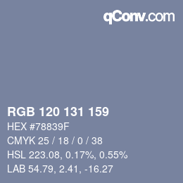 カラーコード: RGB 120 131 159 | qconv.com
