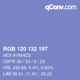 Color code: RGB 120 132 197 | qconv.com