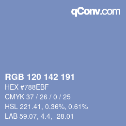 カラーコード: RGB 120 142 191 | qconv.com