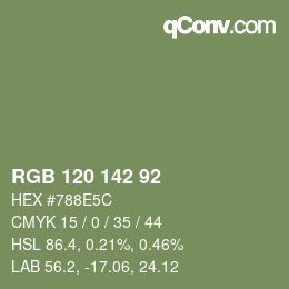 カラーコード: RGB 120 142 92 | qconv.com