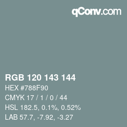カラーコード: RGB 120 143 144 | qconv.com