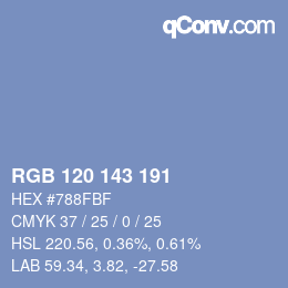 颜色代码: RGB 120 143 191 | qconv.com