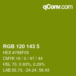 颜色代码: RGB 120 143 5 | qconv.com