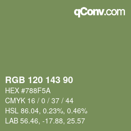 カラーコード: RGB 120 143 90 | qconv.com