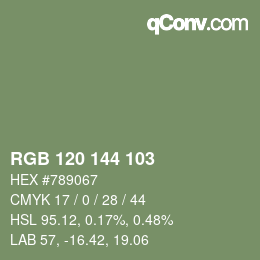 カラーコード: RGB 120 144 103 | qconv.com