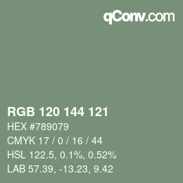 カラーコード: RGB 120 144 121 | qconv.com