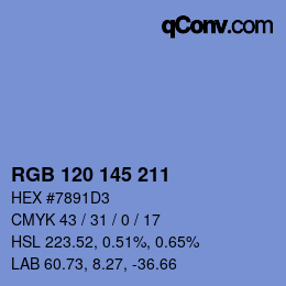 Color code: RGB 120 145 211 | qconv.com
