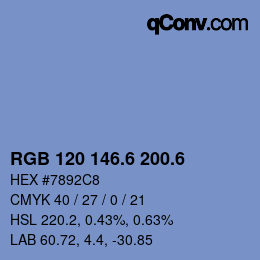 カラーコード: RGB 120 146.6 200.6 | qconv.com