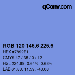 カラーコード: RGB 120 146.6 225.6 | qconv.com