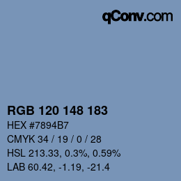 Color code: RGB 120 148 183 | qconv.com