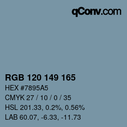 Color code: RGB 120 149 165 | qconv.com