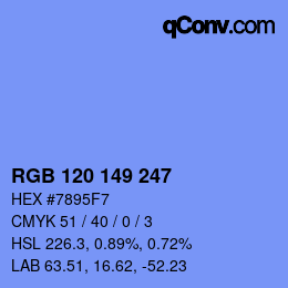 Color code: RGB 120 149 247 | qconv.com