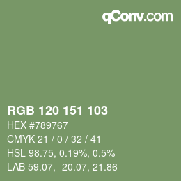 カラーコード: RGB 120 151 103 | qconv.com