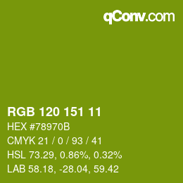 Color code: RGB 120 151 11 | qconv.com