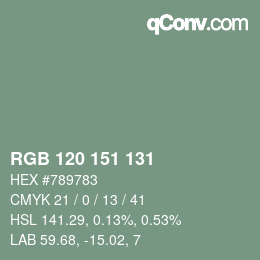 Código de color: RGB 120 151 131 | qconv.com