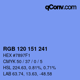 Color code: RGB 120 151 241 | qconv.com