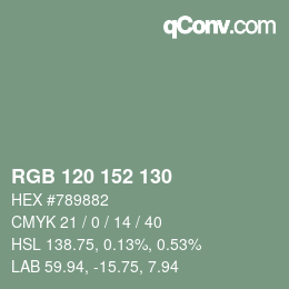 カラーコード: RGB 120 152 130 | qconv.com