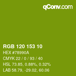 Color code: RGB 120 153 10 | qconv.com