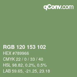 Farbcode: RGB 120 153 102 | qconv.com