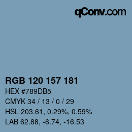 Farbcode: RGB 120 157 181 | qconv.com