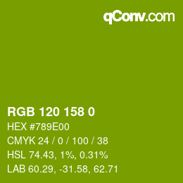 Color code: RGB 120 158 0 | qconv.com