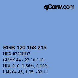 カラーコード: RGB 120 158 215 | qconv.com